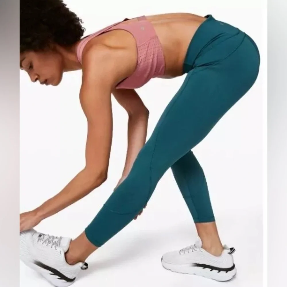 Lululemon In Movement leggings Everlux Bermuda Teal Women's Size 4